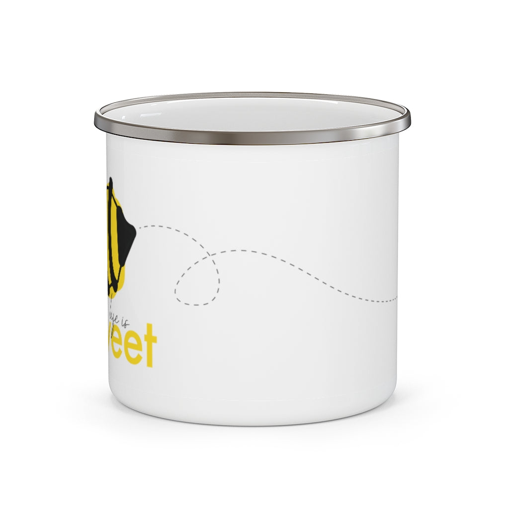 12 oz. Enamel Coated Stainless Steel Camping Mug - Sweet Bee