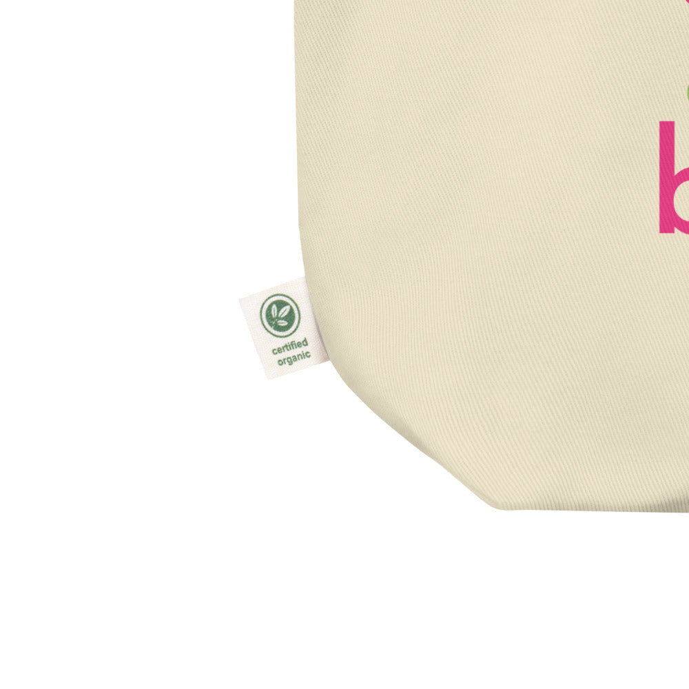 Small Lightweight Cotton Reusable Travel Tote - Beauty Butterfly - Natural